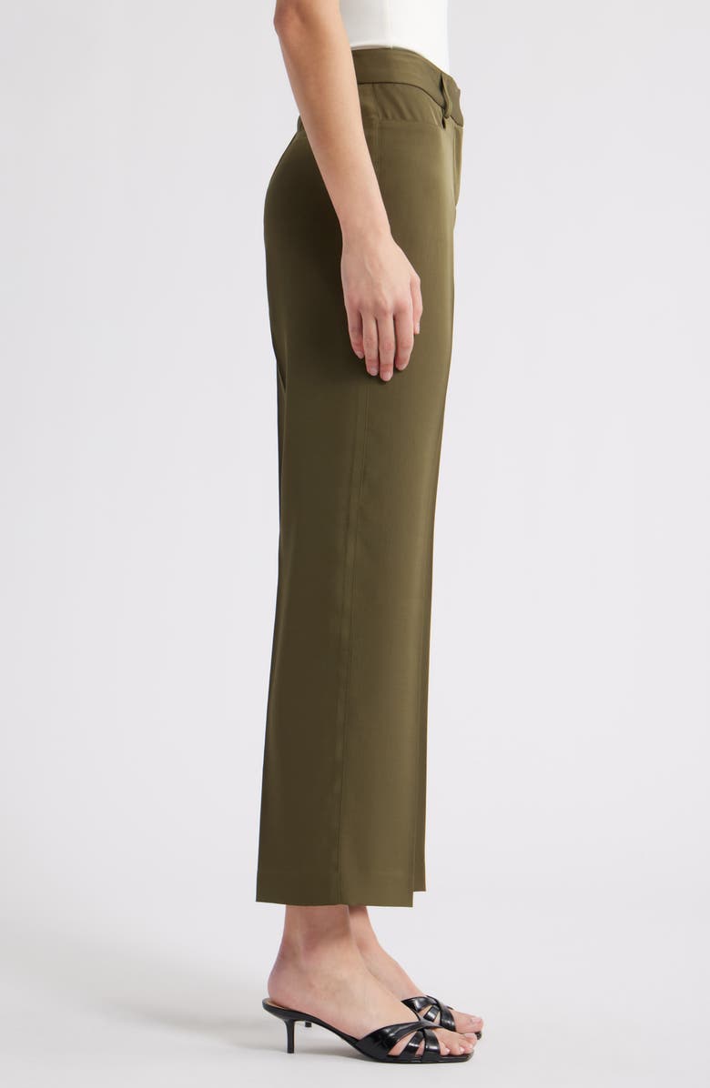 Tahari ASL Brushed Woven Straight Leg Pants, Alternate, color, Olive