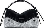 Desigual Studded Snakeskin Print Faux Leather Handbag