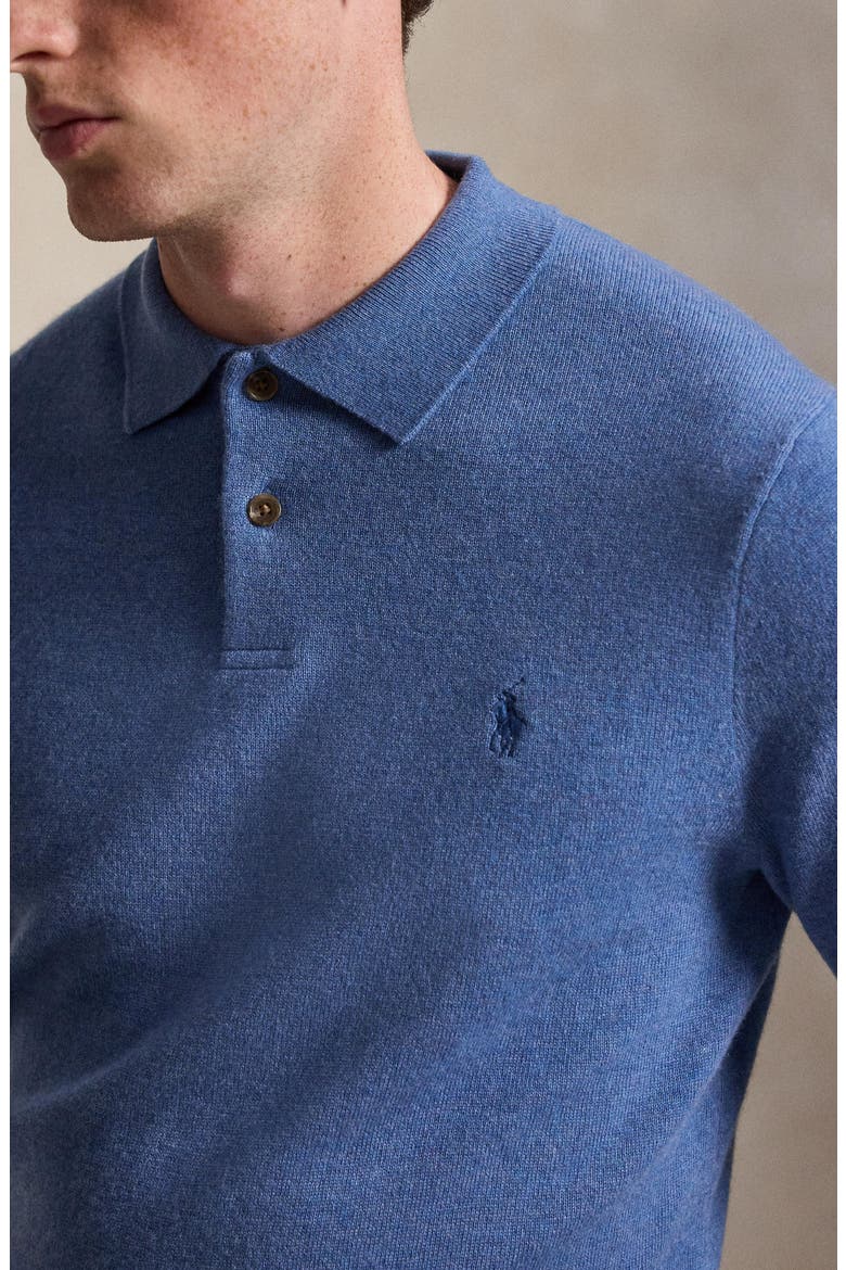Merino Wool Sweater Polo, Alternate, color, BLUEBORG