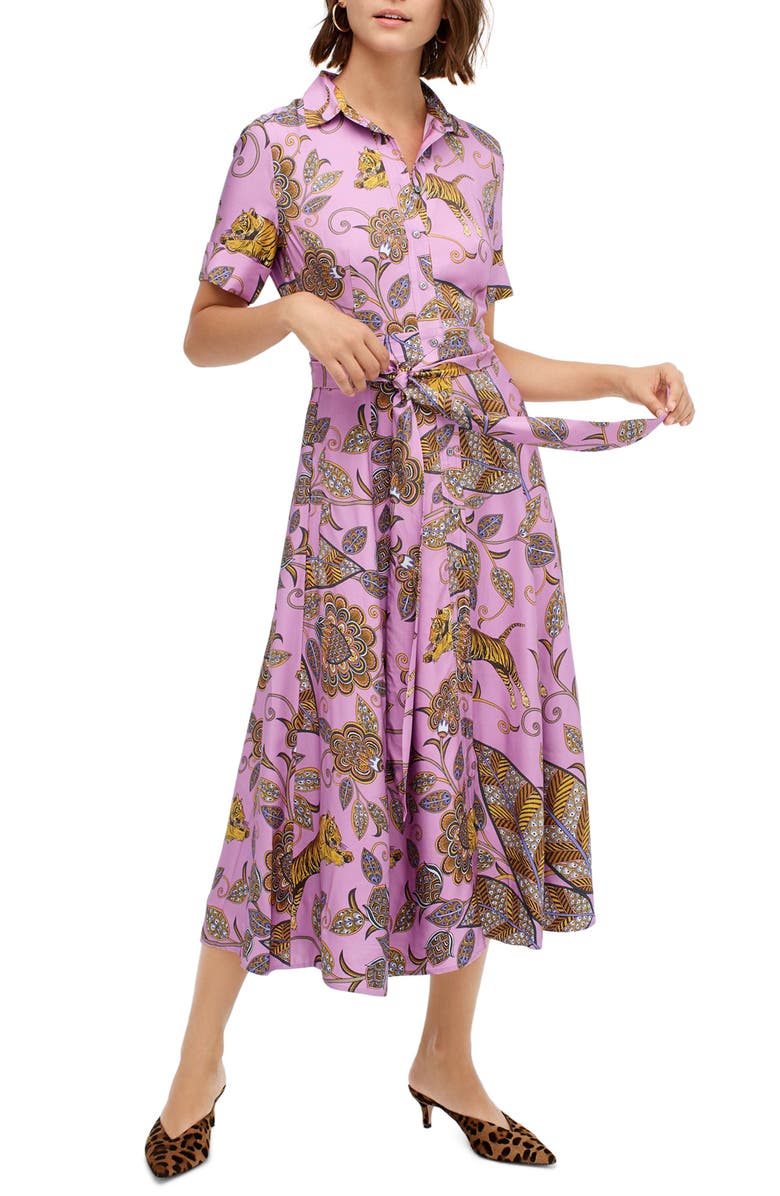 J.Crew Dryden Print Short Sleeve Shirtdress, Main, color,