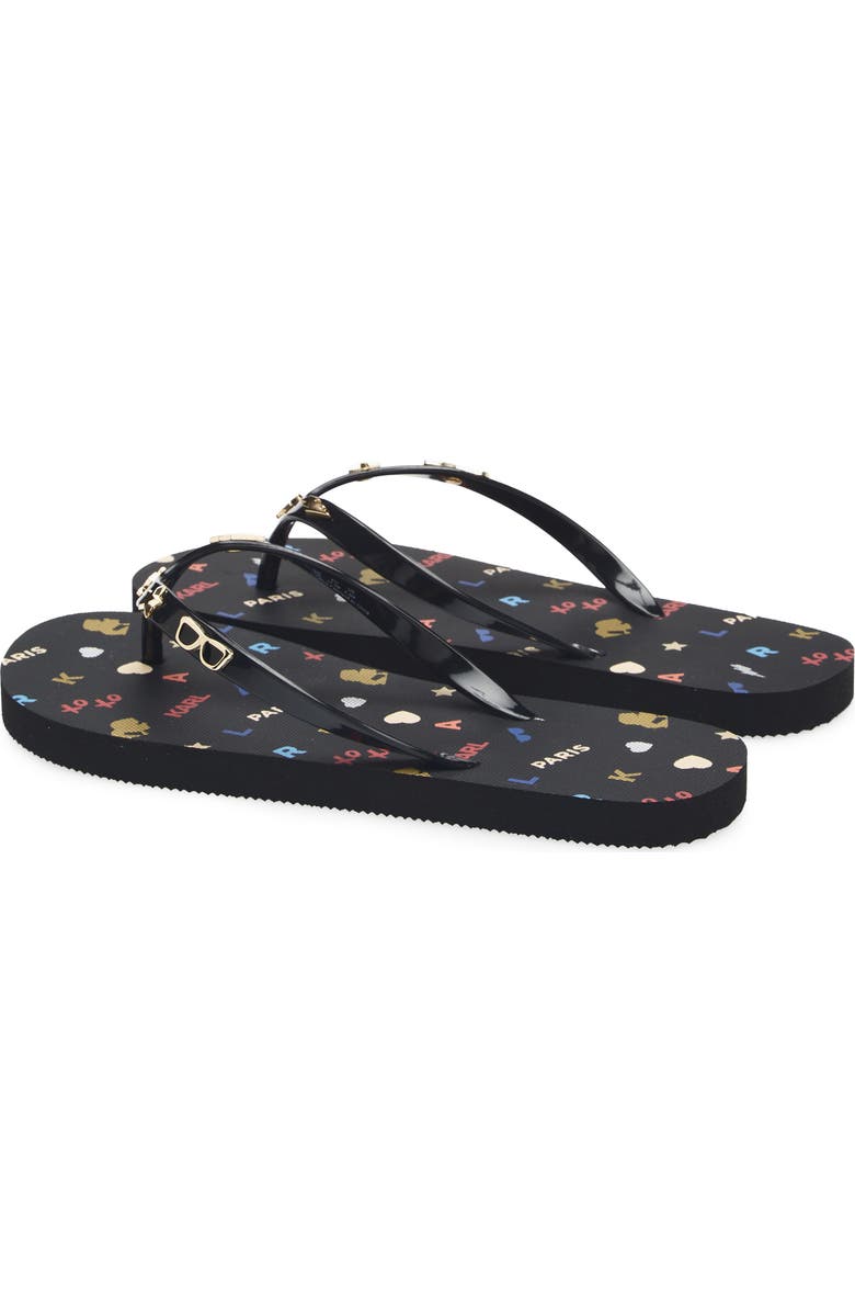 KARL LAGERFELD PARIS Zaid Flip Flop Sandal, Alternate, color, Black Multi