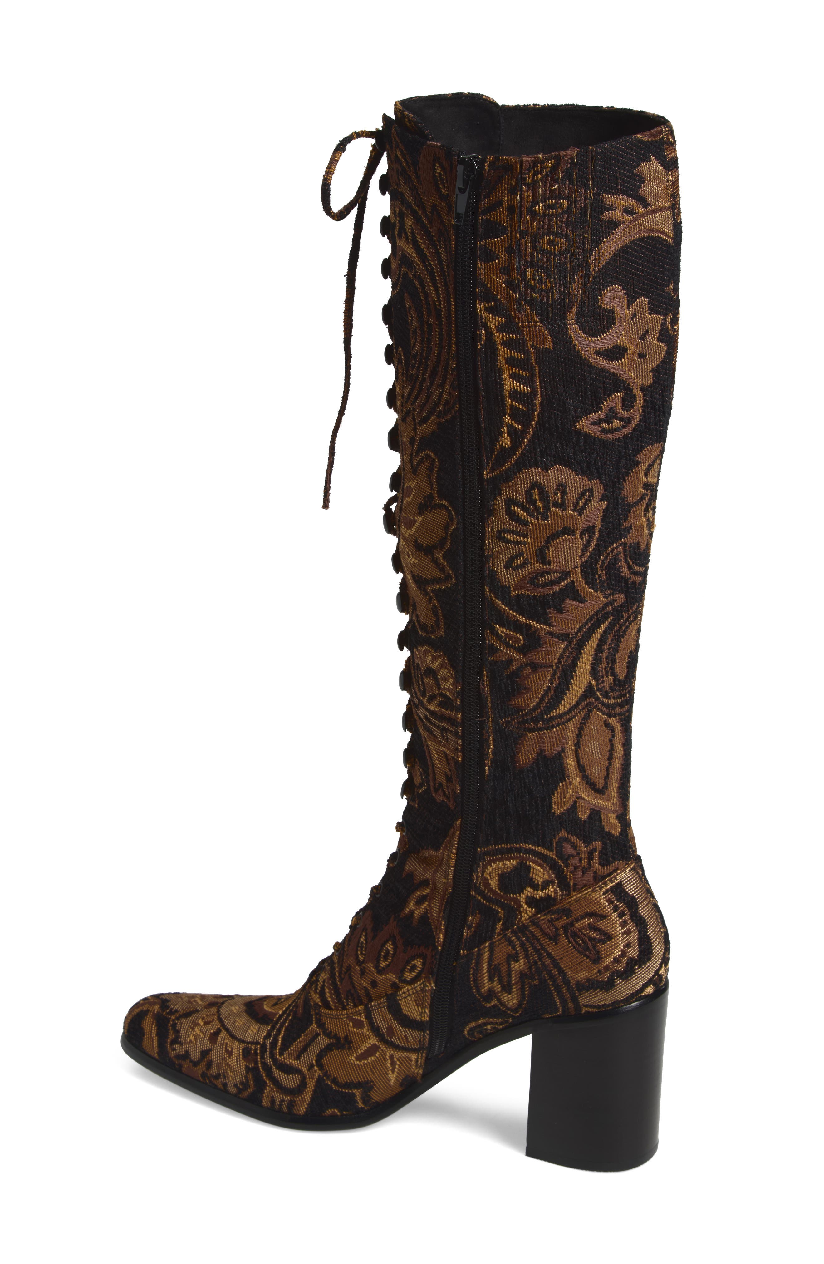 Archille Boot, Alternate, color, BEIGE BLACK TAPESTRY
