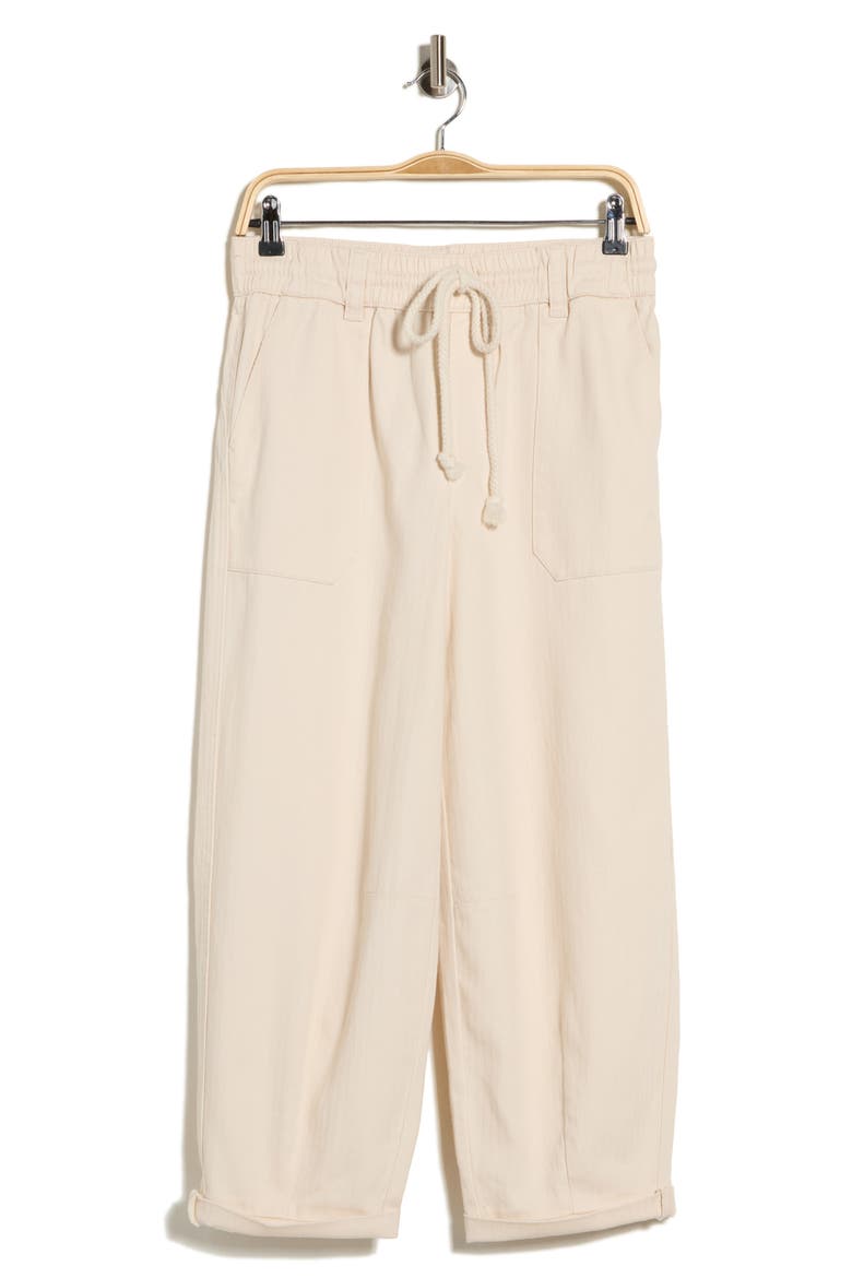 Tie Waist Barrel Pants, Main, color, ECRU