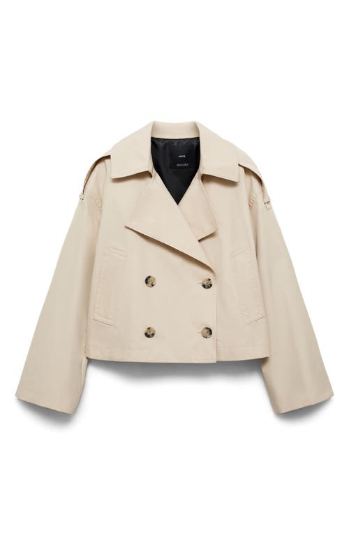 Mango Double Breasted Crop Trench Coat