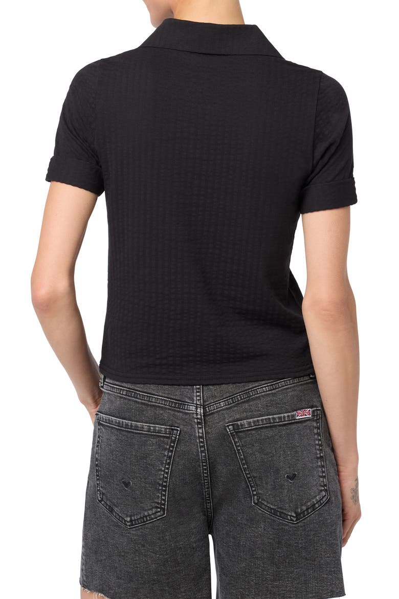 Boxy Crop Polo, Alternate, color, BLACK