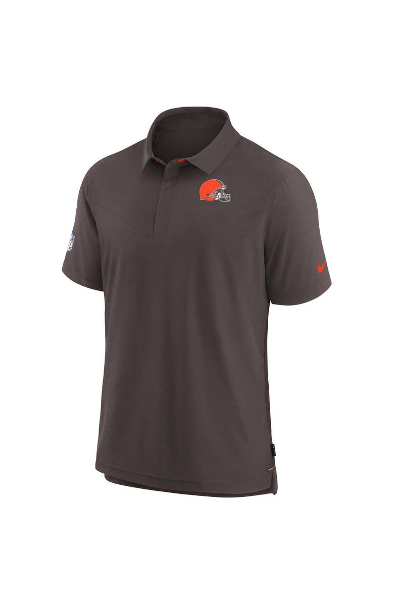Nike Men's Nike Brown Cleveland Browns Sideline Lockup Performance Polo, Alternate, color, 