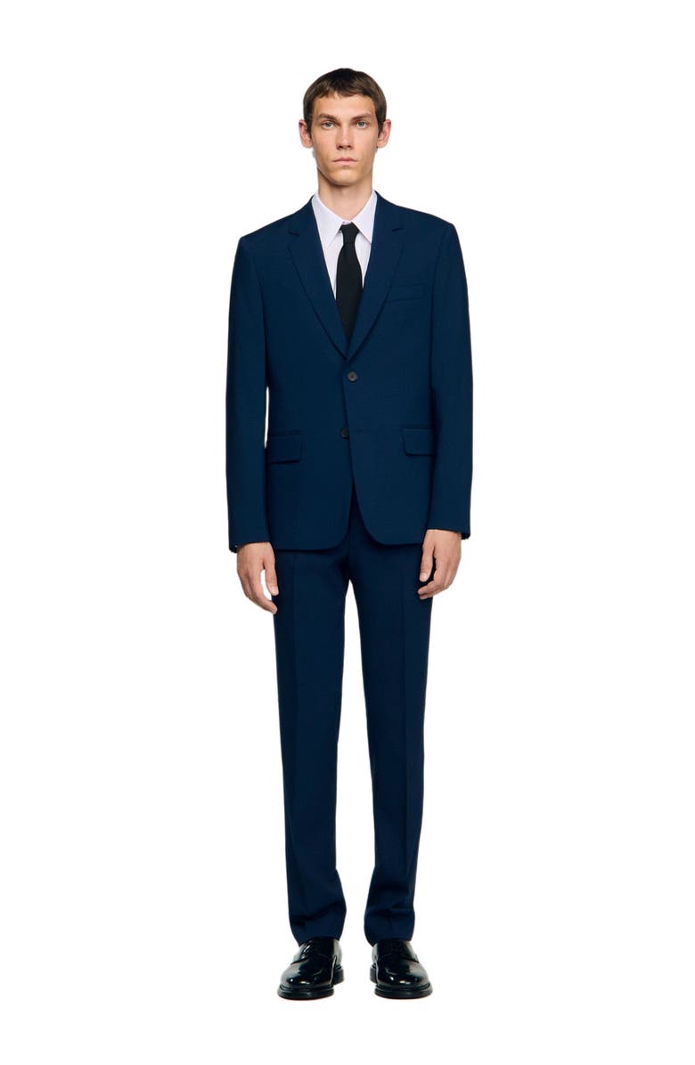 SANDRO Wool suit jacket, Alternate, color, Royal Blue
