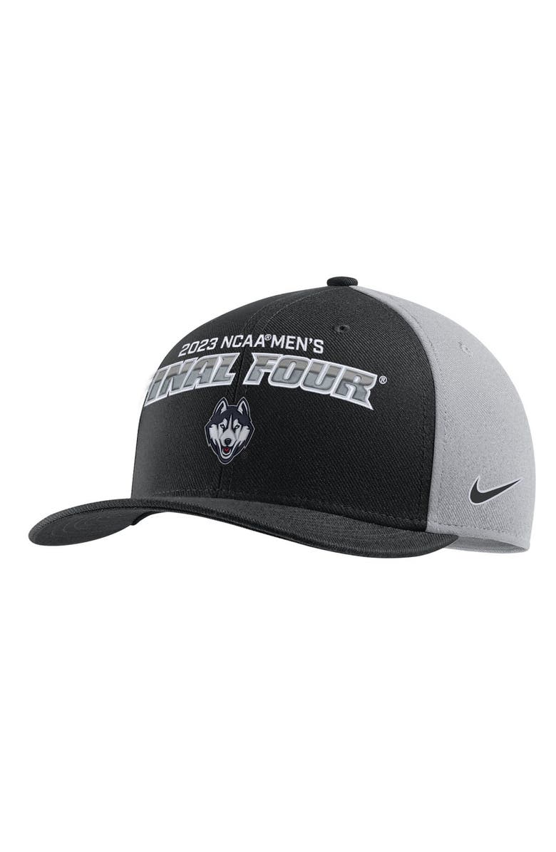 Nike Black UConn Huskies 2023 NCAA Men's Basketball Tournament March Madness Final Four Regional Champions Locker Room Adjustable Hat, Main, color, 