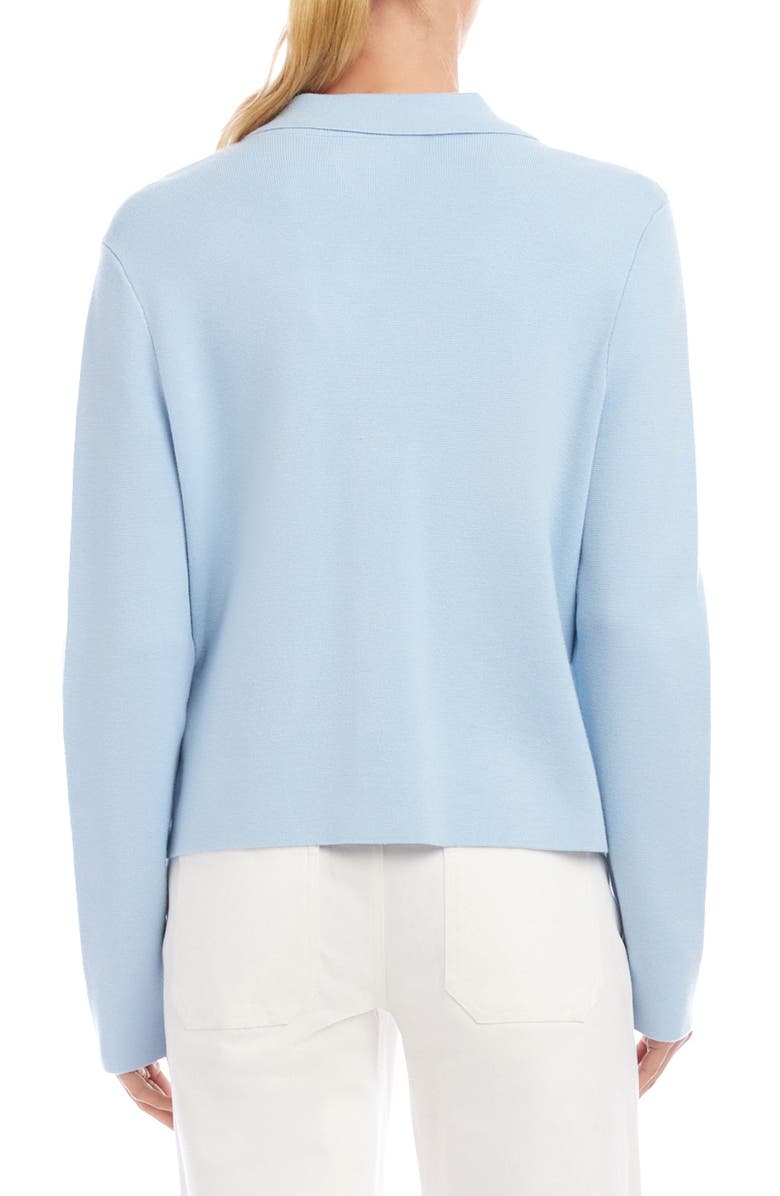 Karen Kane Collared Sweater Jacket, Alternate, color, Blue
