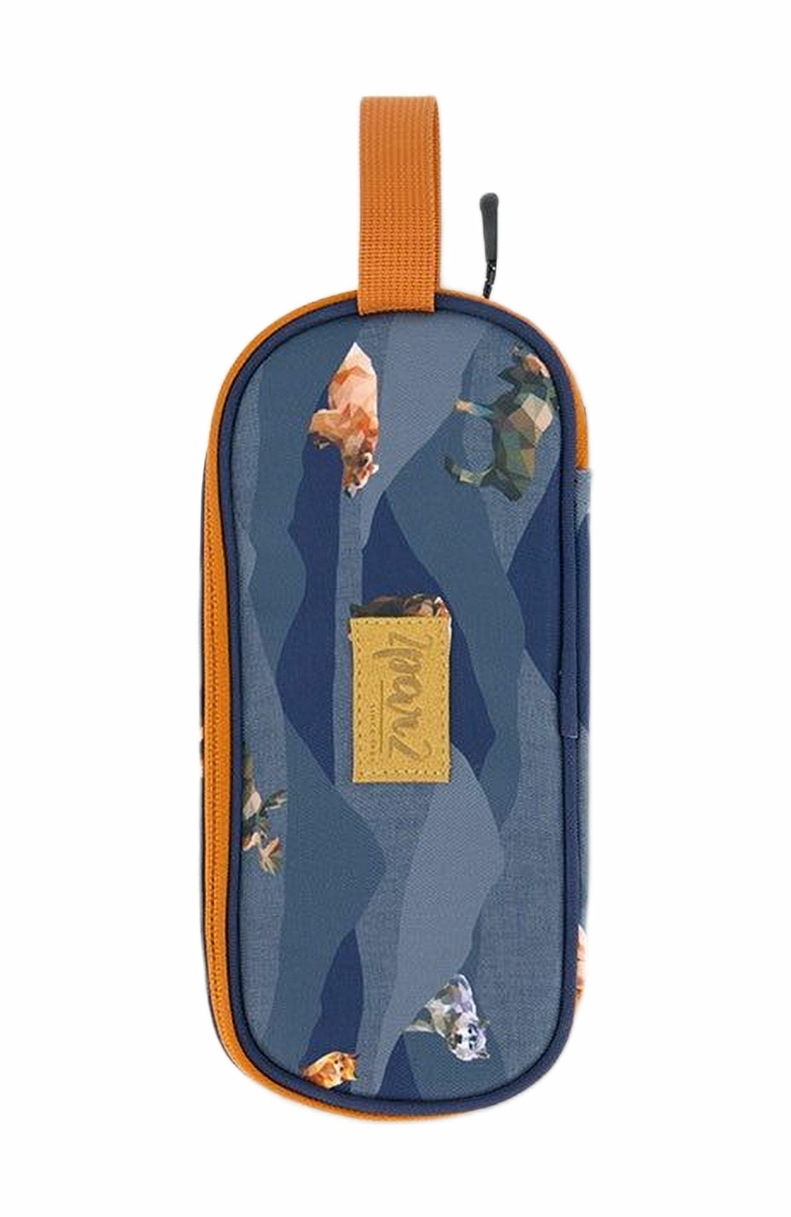 Deux par Deux Boy's Pencil Case Navy Printed Moutains Animals, Main, color, 