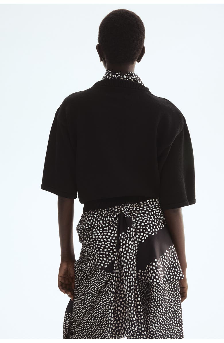 H&M Knitted Top, Alternate, color, Black