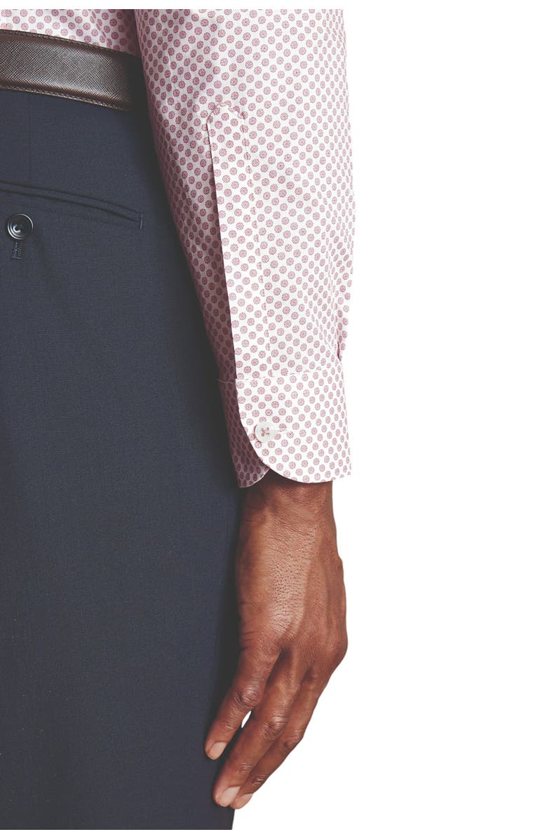 Charles Tyrwhitt Slim Fit Medallion Non-Iron Stretch Print Shirt, Alternate, color, Claret Pink