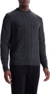 Bugatchi Cable Stitch Crewneck Wool Blend Sweater