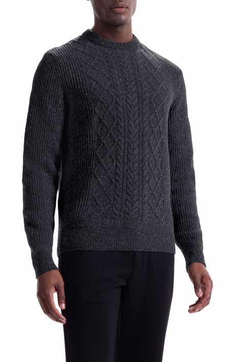Cable Stitch Crewneck Wool Blend Sweater