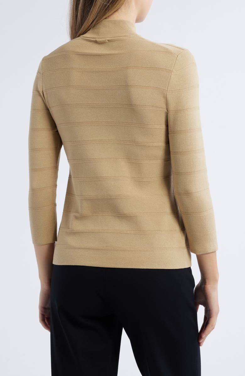 Anne Klein Mock Neck Three-Quarter Sleeve Sweater, Alternate, color, 