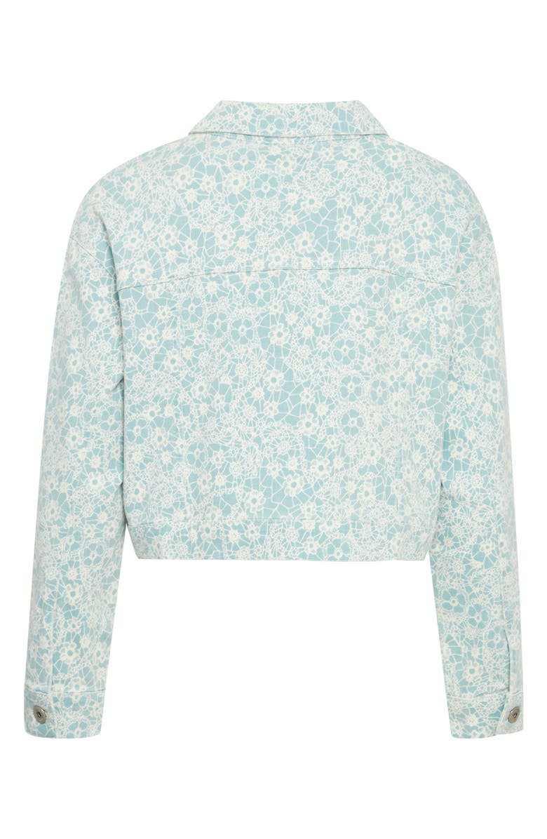 ICHI Calies Crop Trucker Jacket, Alternate, color, Nile Blue