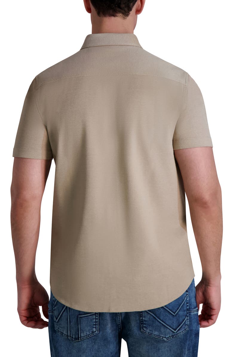 KARL LAGERFELD PARIS Oxford Knit Short Sleeve Shirt, Alternate, color, 