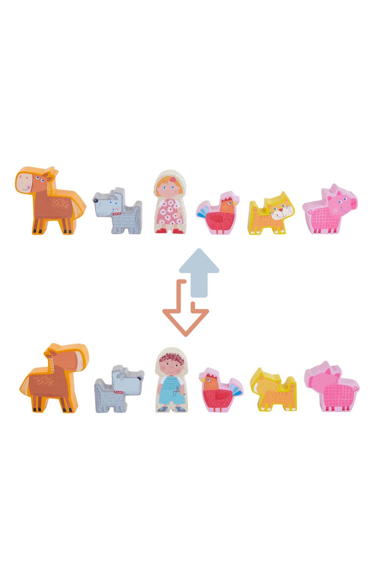 HABA Wooden Farmhouse Shape Sorter Toy with 6 Chunky Animal Blocks - Wooden Montessori Toys for 1+ Year Olds - Stacking Blocks for Toddlers 1-3, Alternate, color, Multi
