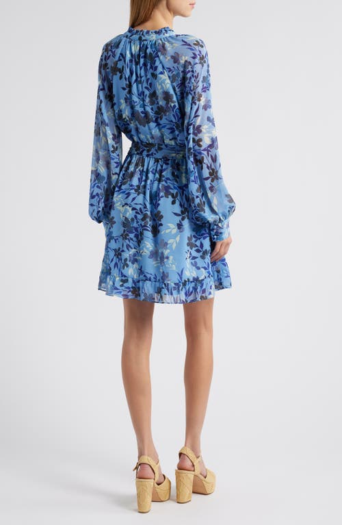 Lost + Wander Jolie Floral Long Sleeve Minidress In Blue