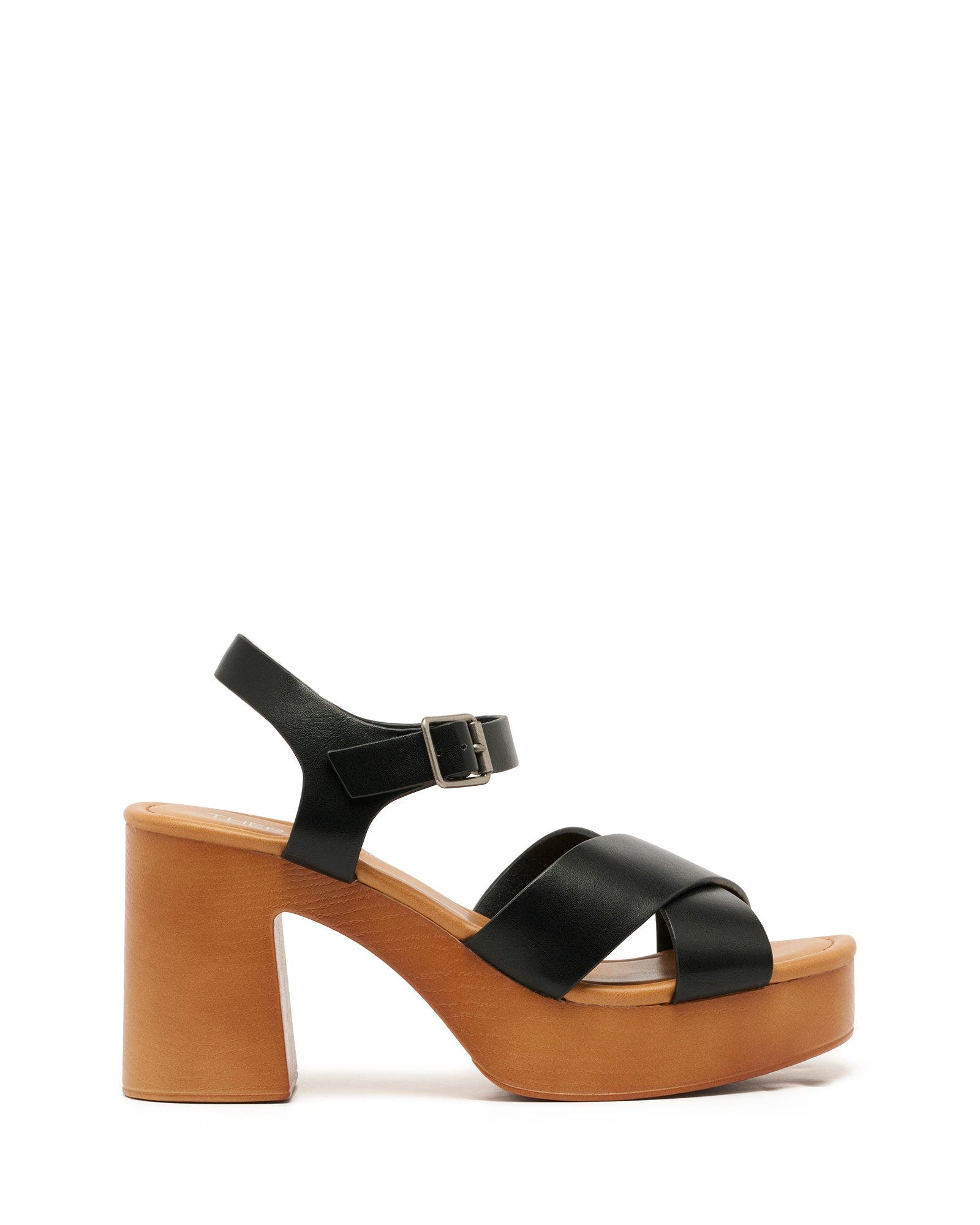 Brynn Open Round Toe Sandal, Alternate, color, Black Smooth Pu