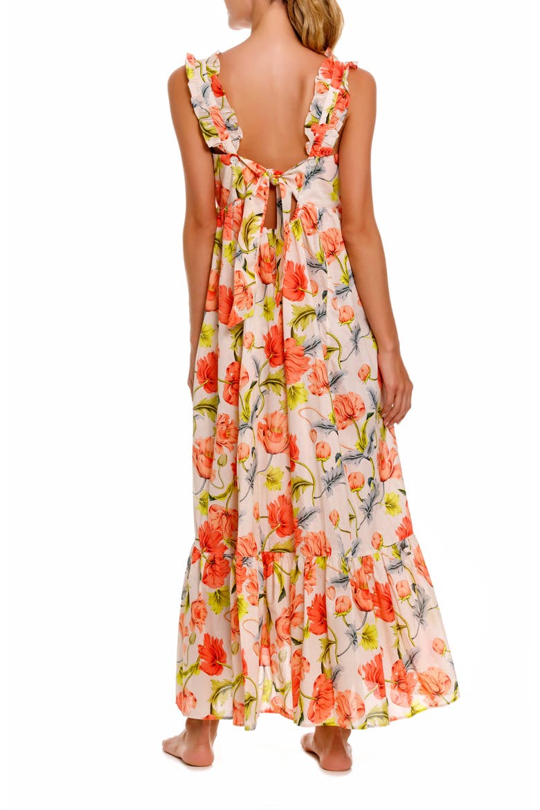 Mika Floral Cotton Nightgown, Alternate, color, LIGHT BEIGE