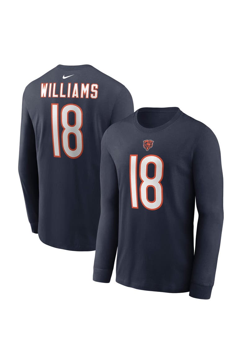 Men's Nike Caleb Williams Navy Chicago Bears Name & Number Long Sleeve T-Shirt, Main, color, Navy