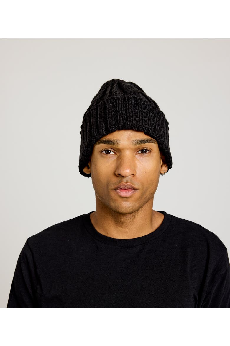 Cable Knit Beanie, Main, color, Black