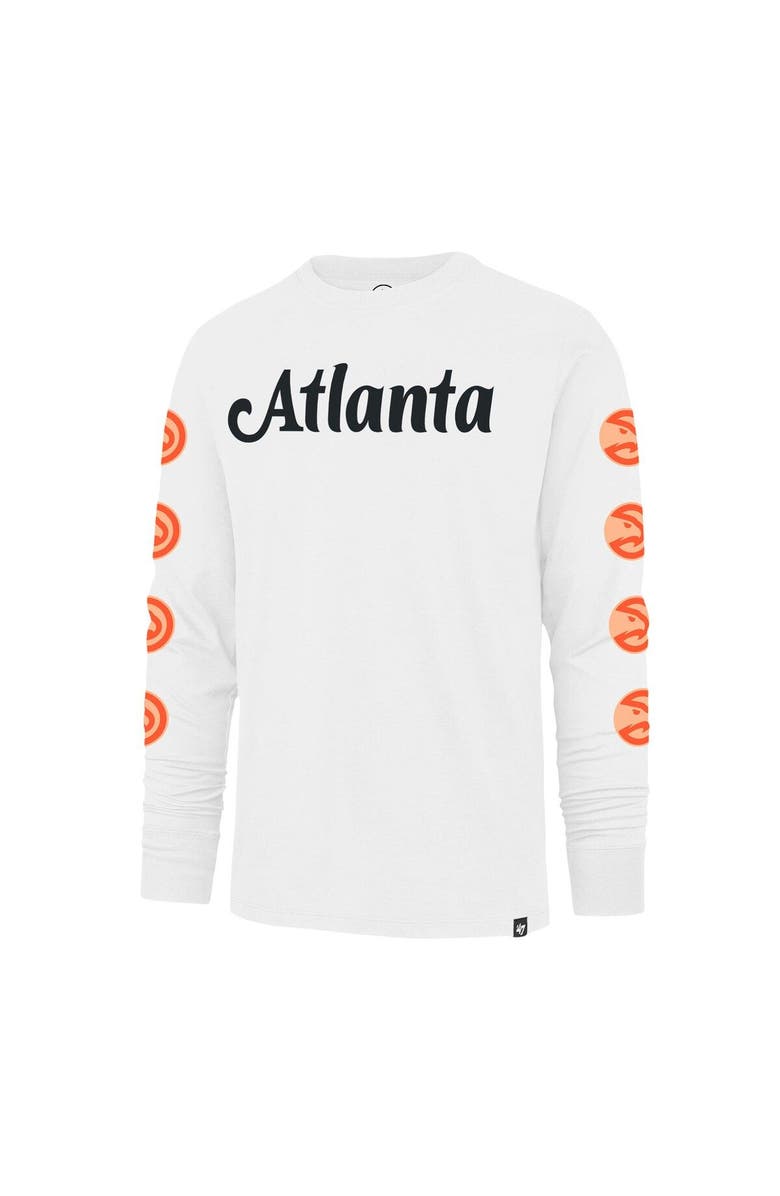 '47 Men's '47 White Atlanta Hawks City Edition Downtown Franklin Long Sleeve T-Shirt, Alternate, color, 