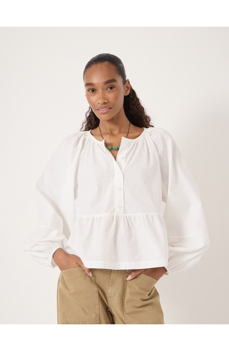 Hush Beck Cotton Peplum Blouse, Main, color, White