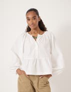 Hush Beck Cotton Peplum Blouse