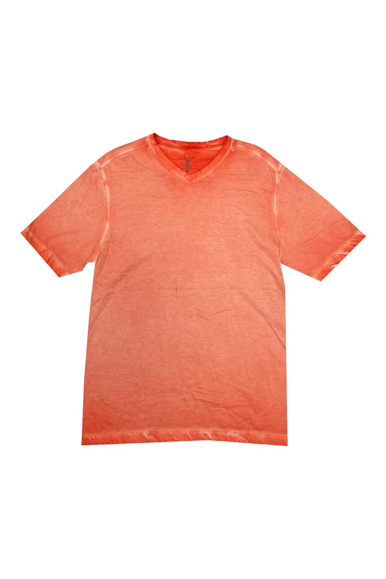 Spray V-Neck Pima Cotton T-Shirt, Main, color, ORANGE