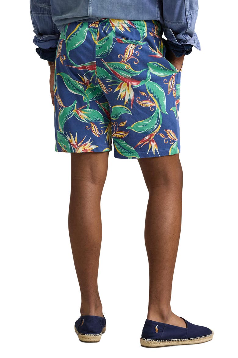 Spa Floral French Terry Drawstring Shorts, Alternate, color, BIRDS OF PARADISE FLORAL