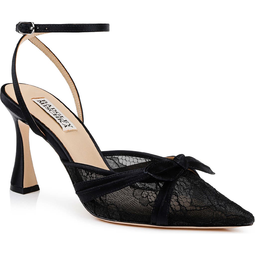 BADGLEY MISCHKA BADGLEY MISCHKA COLLECTION JOSIE ANKLE STRAP POINTED TOE PUMP