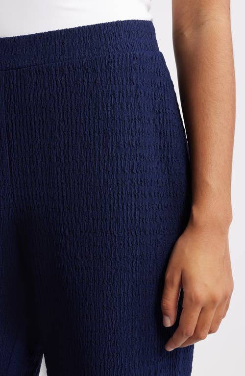 Ak Anne Klein Textured Knit Wide Leg Pants In Multi