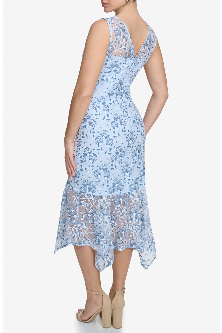 Floral Lace Handkerchief Hem Dress, Alternate, color, BLUE MULTI