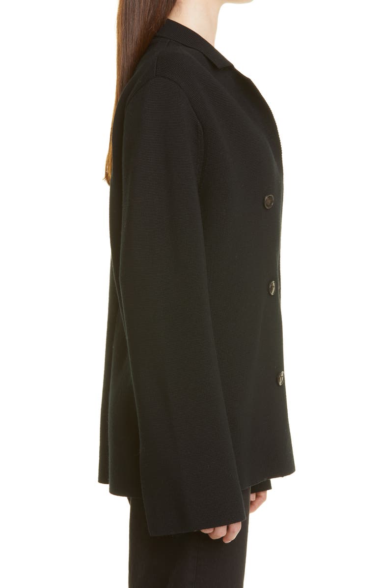 TOTEME Double Breasted Wool Knit Blazer, Alternate, color, 