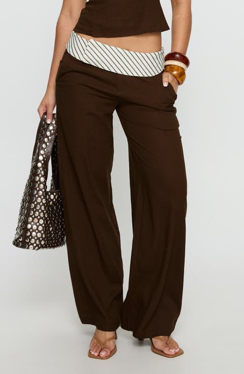 Past Life Foldover Waist Wide Leg Pants