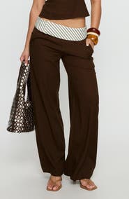 Princess Polly Past Life Foldover Waist Wide Leg Pants