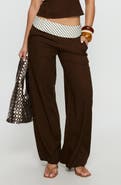 Princess Polly Past Life Foldover Waist Wide Leg Pants