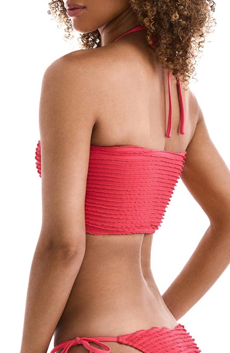 Mimi Flamingo Hayden Crop Tankini Top, Alternate, color, Hot Coral