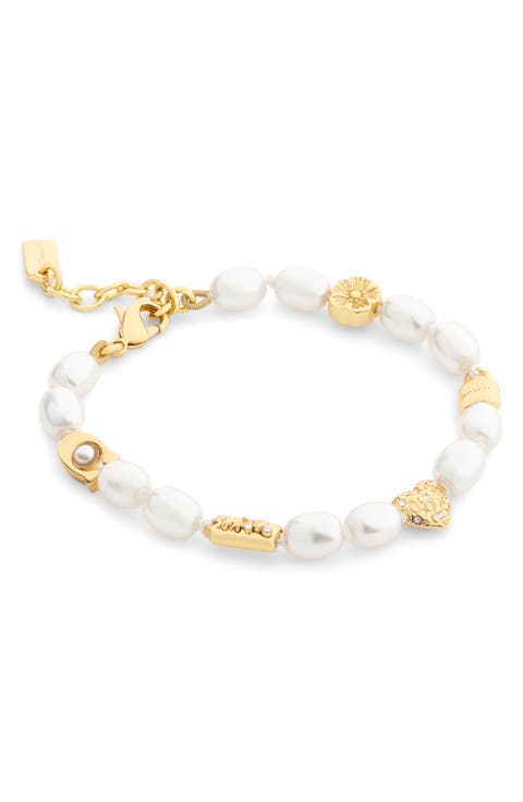 Iconic Faux Pearl Station Bracelet