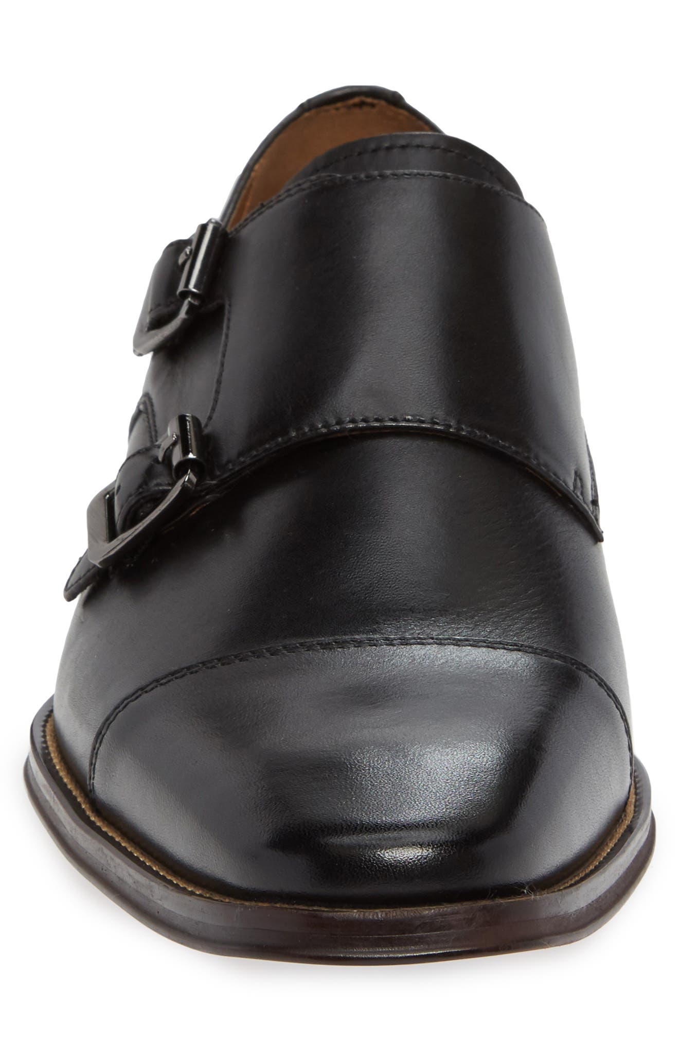 Remy Monk Strap Slip-On, Alternate, color, BLACK LEATHER