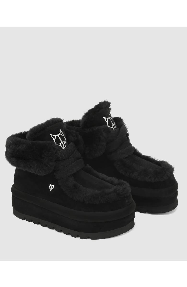 Naked Wolfe Bambi Tan Suede/Shearling, Alternate, color, Black