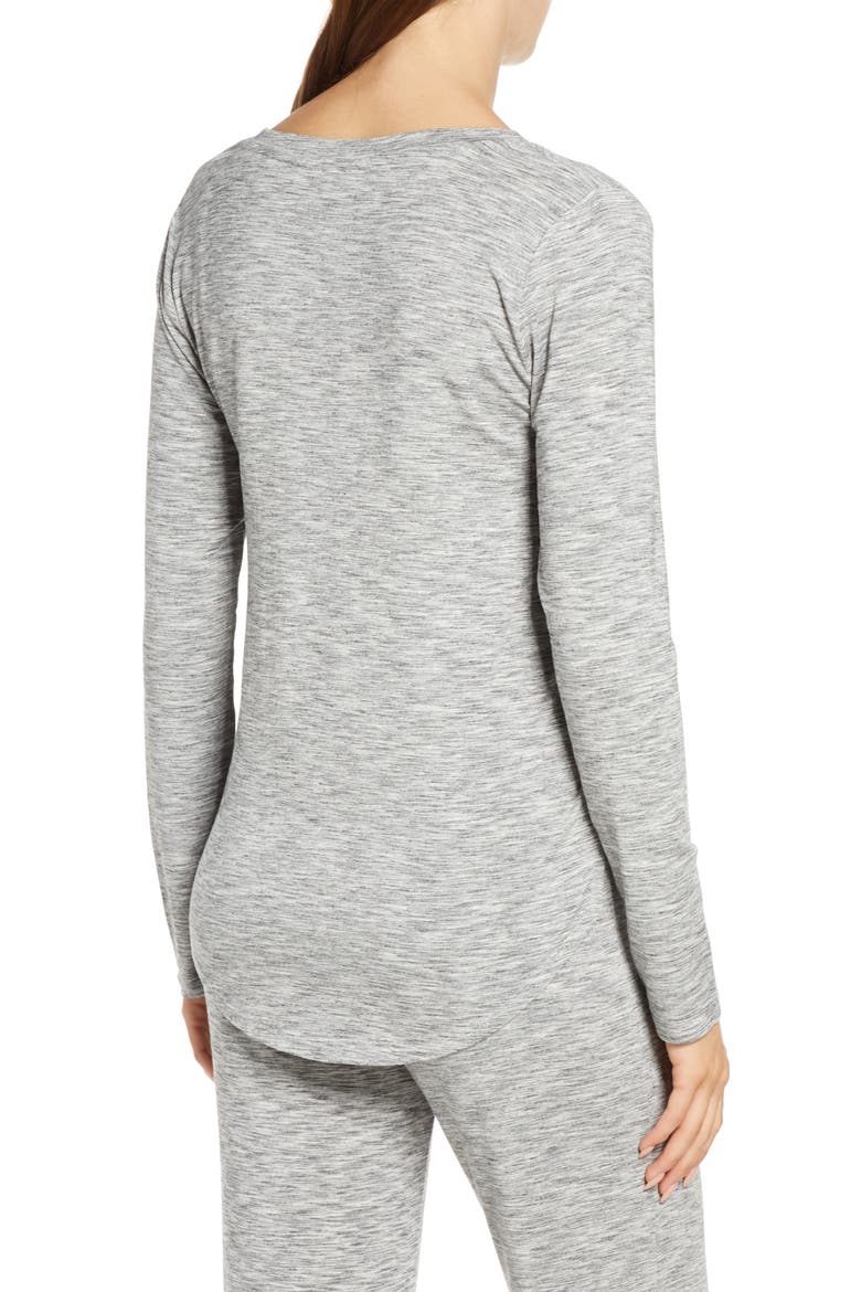 Moonlight V-Neck Long Sleeve Pajama Top, Alternate, color, GREY SPACEDYE