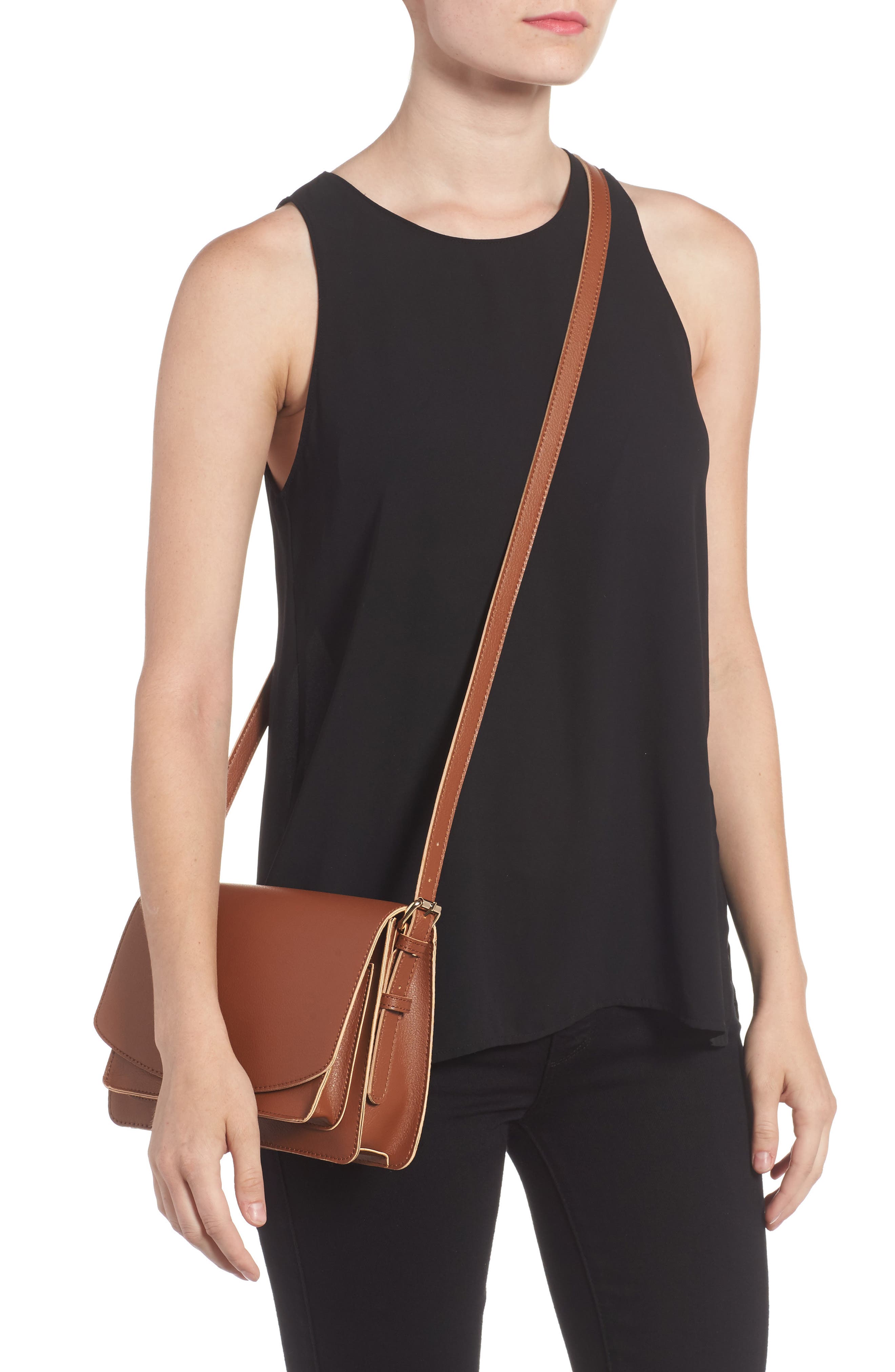 Sole Society 'Michelle' Faux Leather Crossbody Bag, Alternate, color, 