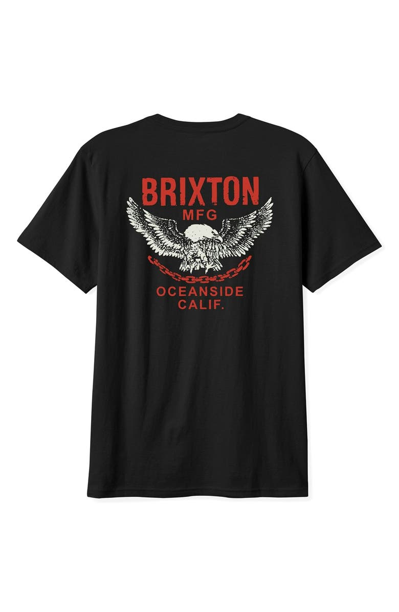 Brixton Waller Cotton Graphic T-Shirt, Alternate, color, Black Worn Wash