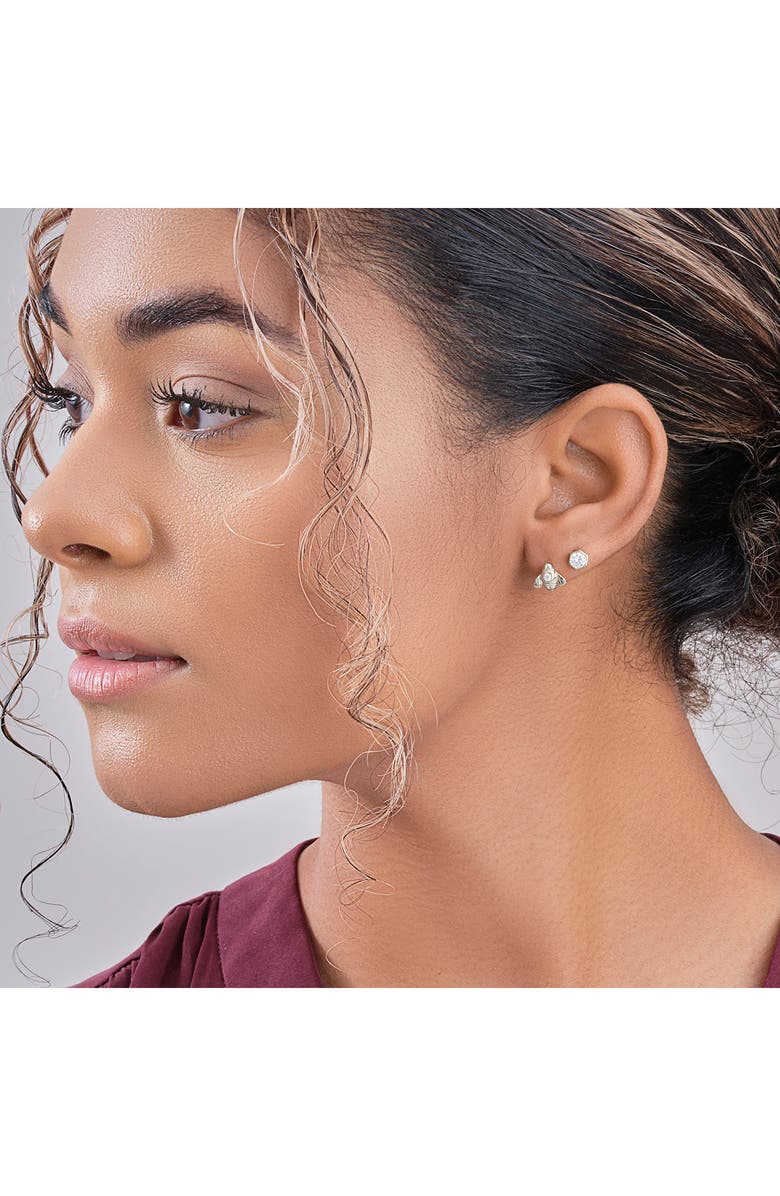 Sterling Forever Set of 2 Bee Stud Earrings, Alternate, color, Silver