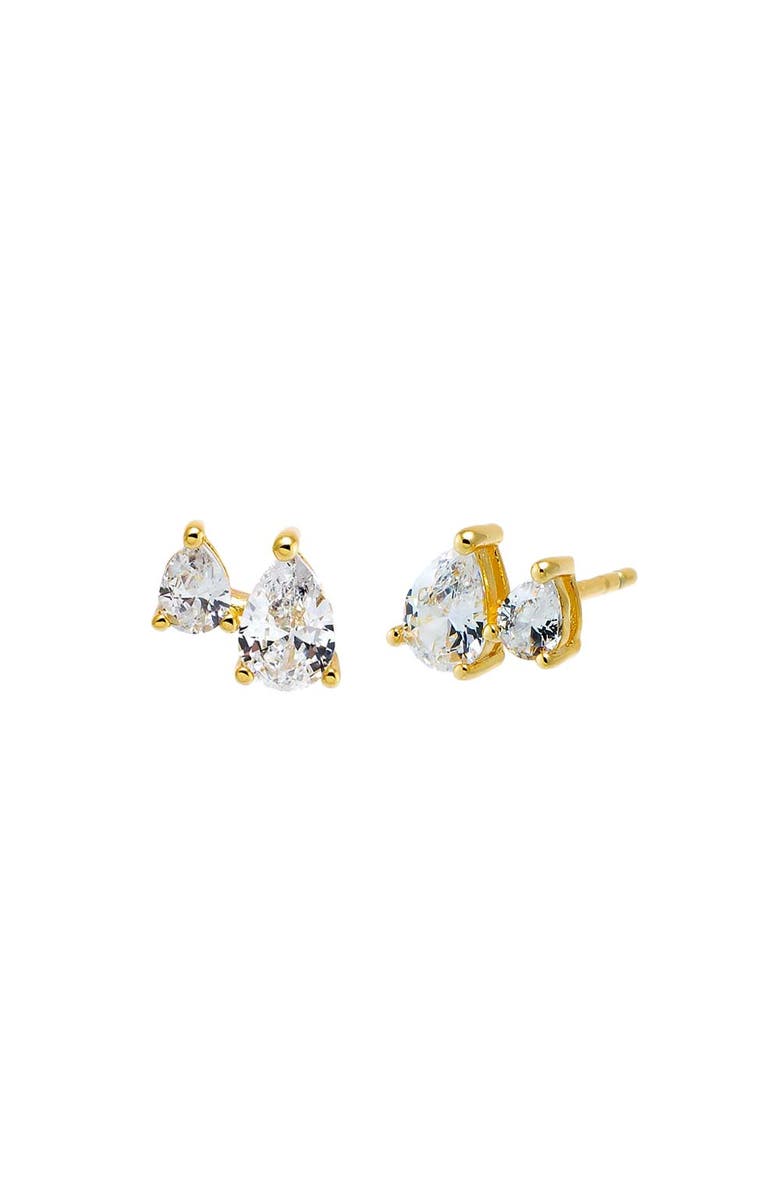 BY ADINA EDEN CZ Double Pear Stud Earring, Main, color, 