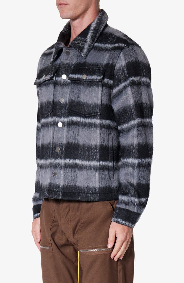 mnml Textured Stripe Shirt Jacket, Alternate, color, Black/ Grey