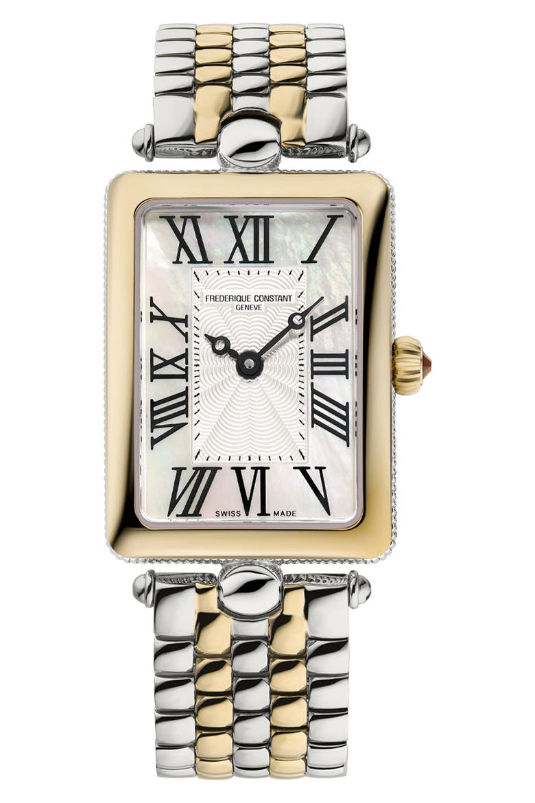 Classics Carrée Small Seconds Bracelet Watch, 36mm x 25.2mm, Main, color, TWO-TONE SILVER